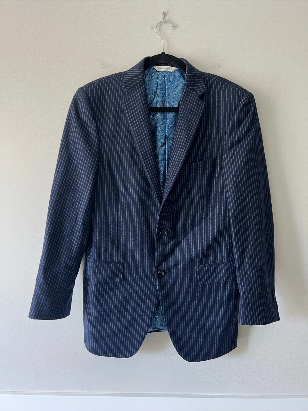 Carl Sterr Loro Piana Cashmere Wool Navy Pinstripe Sport Coat Blazer 38R